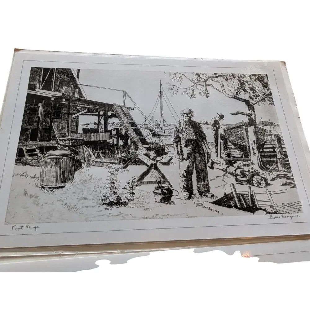 Vintage Lionel Barrymore Prestige Dinner Mats Set 4 Maritime Art Placemats